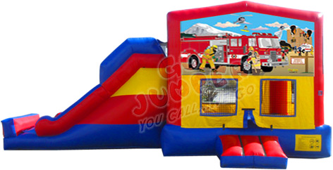 Firetruck Jumper Combo with Slide | Dolphins Jumpers | Party Rentals