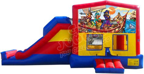 Pirates Theme Jumper Combo w/ Slide | Dolphins Jumpers | Party Rentals