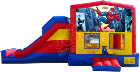 Spiderman Jumper Combo w/ Slide | Dolphins Jumpers | Party Rentals