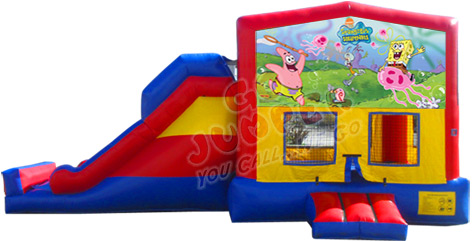 Spongebob Jumper Combo w/ Slide | Dolphins Jumpers | Party Rentals