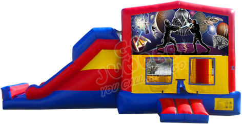 Star Warriors Theme Combo w/ Slide | Dolphins Jumpers | Party Rentals