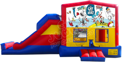 Cat in the Hat Combo Slide | Dolphins Jumpers | Party Rentals